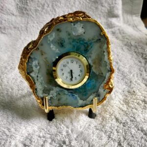 Aquamarine Agate Clock